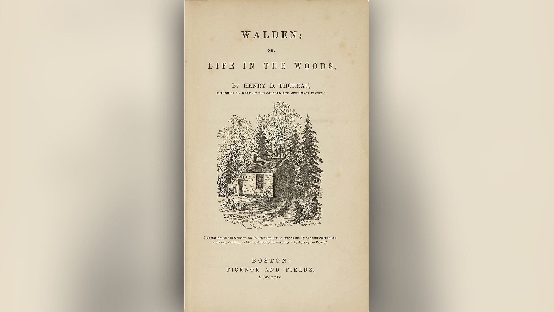 “Walden, la vida en los bosques”, escrito en 1854 por Henry David Thoreau