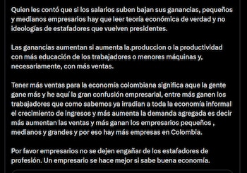 Gustavo Petro - crédito @petrogustavo/X