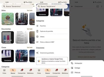 Crear películas con fotos guardadas