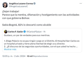 Angélica Lozano le echó en