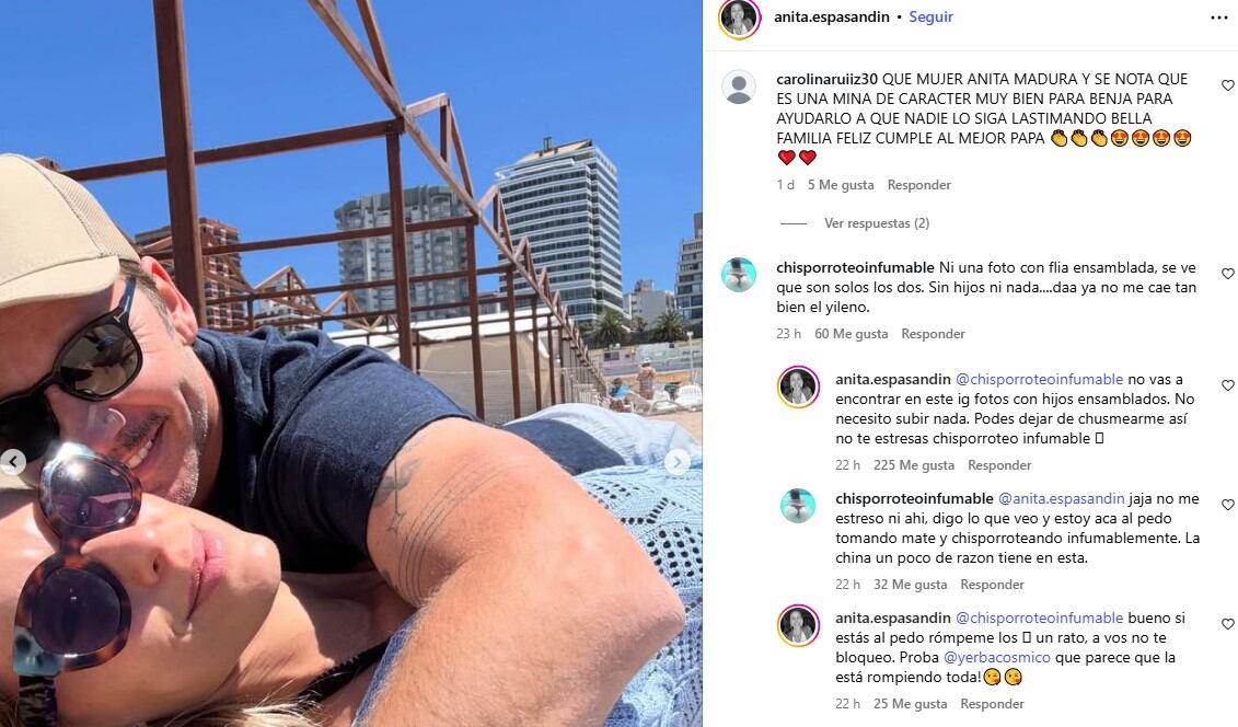 Anita Espasandin no dudó en responder los duros cuestionamientos de sus seguidores