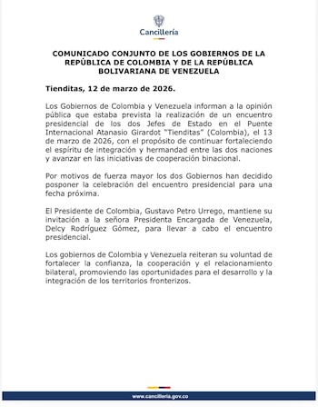 La Cancillería confirmó que por