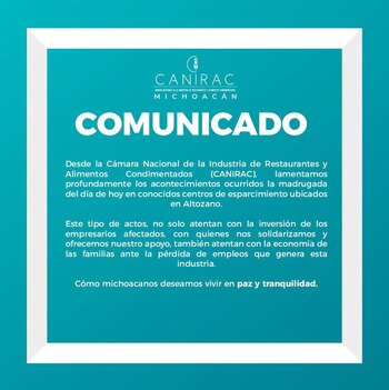 La Canirac aseguró que este