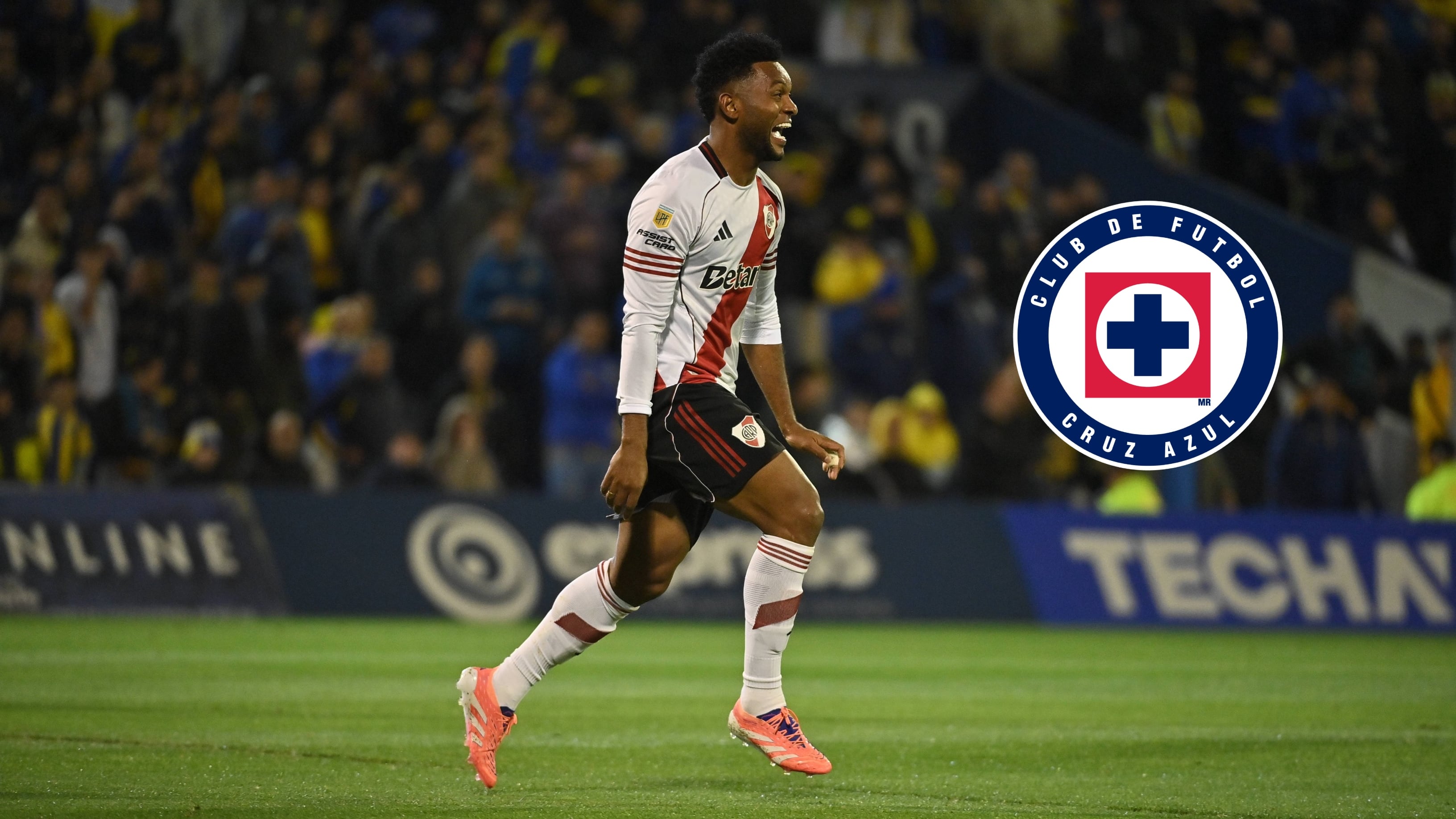 Miguel Borja estuvo varios días entrenando con Cruz Azul, pero no se llegó al acuerdo inicial - crédito X/River Plate