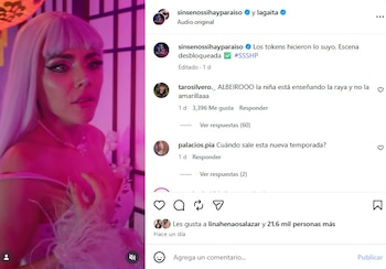 Carolina Gaitán retoma el papel de Catalina Marín en una etapa donde su personaje trabaja como modelo "webcam" - crédito @lagaita/Instagram