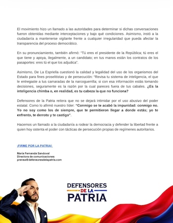 Abelardo de la Espriella - crédito Defensores de la Patria