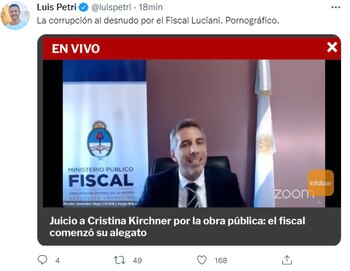 Segundo posteo del ex diputado