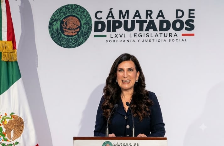López Rabadán reconoció que la libertad de expresión tiene límites constitucionales, pero señaló que toda restricción debe ser excepcional y cumplir legalidad, necesidad y proporcionalidad. (Cámara de Diputados | Youtube (Imagen intervenida con Gemini IA para mejorar calidad de la imagen))