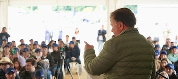 El ministro de Agricultura, Indalecio Dangond, lideró la jornada de diálogo con cultivadores y representantes del sector en Villapinzón, Cundinamarca. - crédito minagricultura