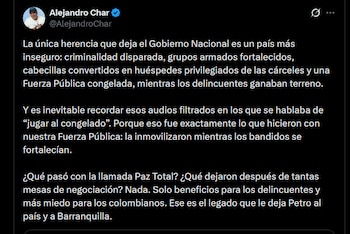 Alejandro Char - crédito @AlejandroChar/X