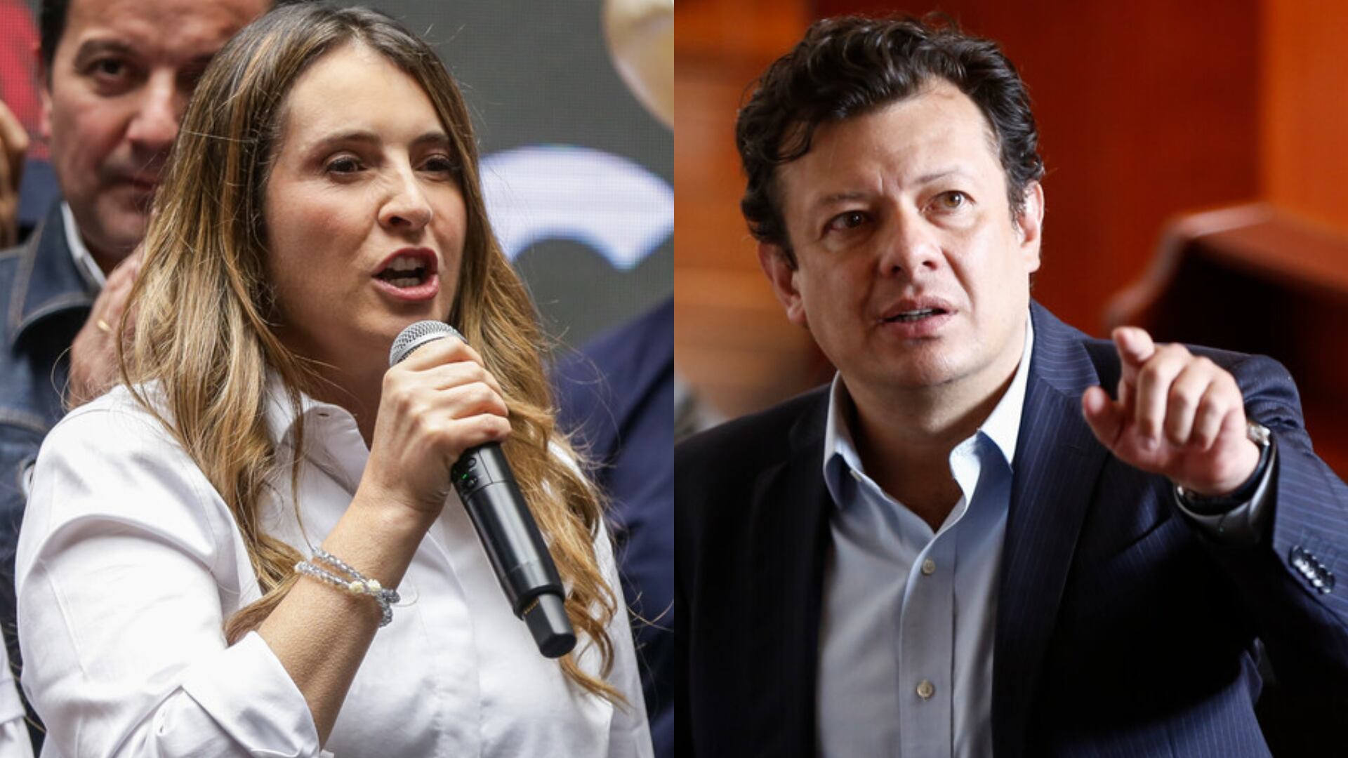 Paloma Valencia durante una intervención en el Congreso, donde ha cuestionado la falta de decisiones en RTVC frente a denuncias de acoso - crédito Colprensa