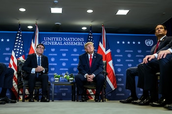 El presidente Donald Trump y el primer ministro del Reino Unido, Andy Burnham