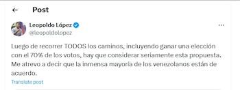 Leopoldo López dio su opinión