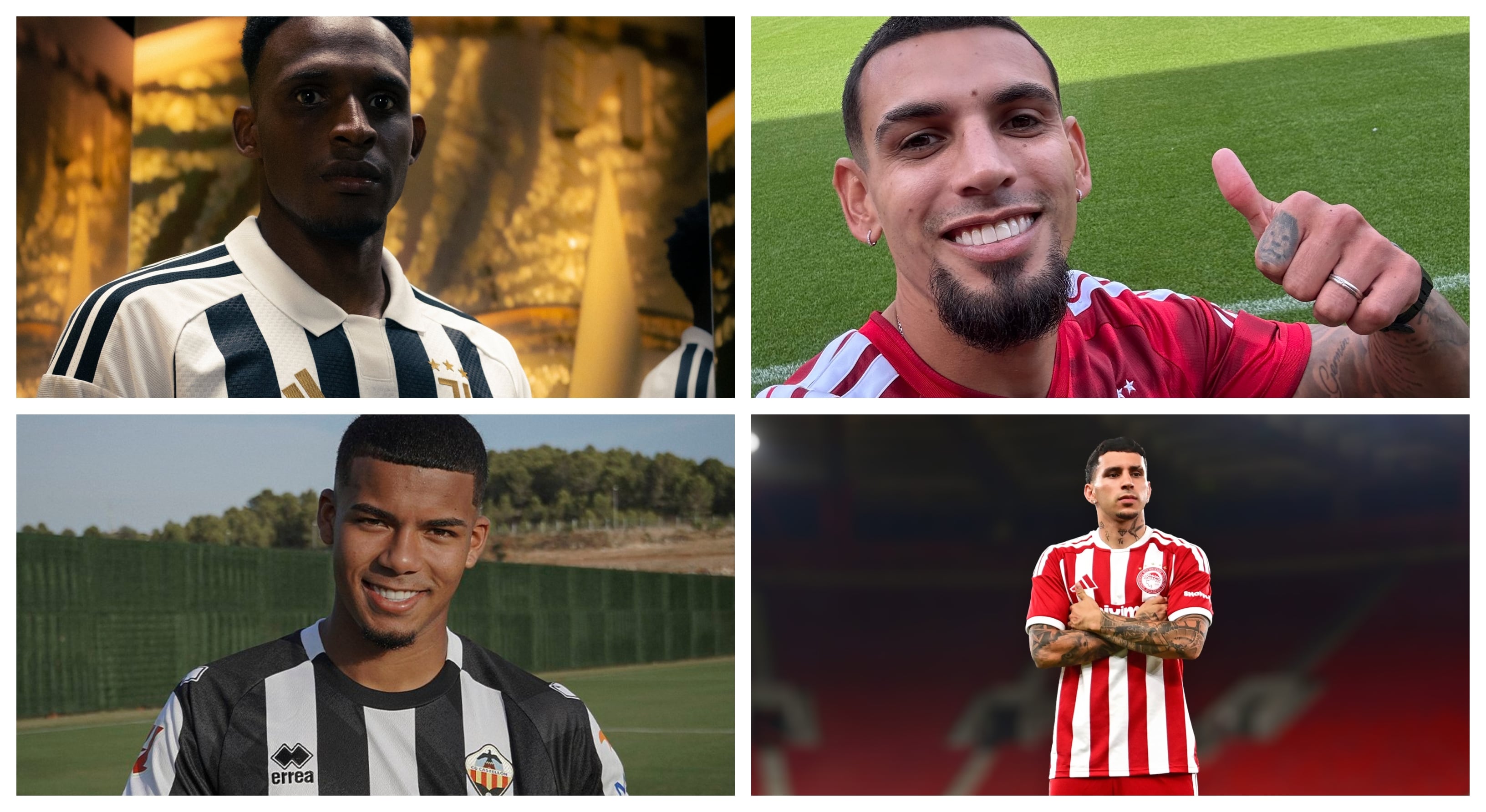 Dentro de los movimientos más destacados para los futbolistas colombianos están el de Jhon Lucumí de Bolonia a Juventus, y el de Daniel Muñoz del Crystal Palace al Nottingham Forest-crédito Juventus-Nottingham Forest-Olympiacos-Castellón
