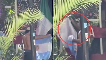 Turistas argentinos desatan indignación en Cancún tras retirar una bandera de México y colocar la suya | Video