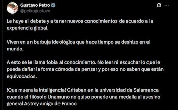Gustavo Petro - crédito @petrogustavo/X