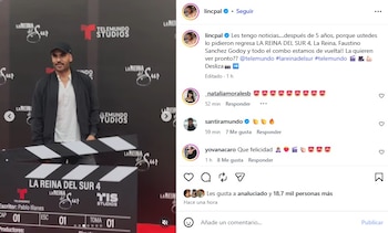 Palomeque venía de hacer apariciones en 'Consuelo' y 'Perfil Falso' antes de su regreso a 'La reina del sur' - crédito @lincpal/Instagram