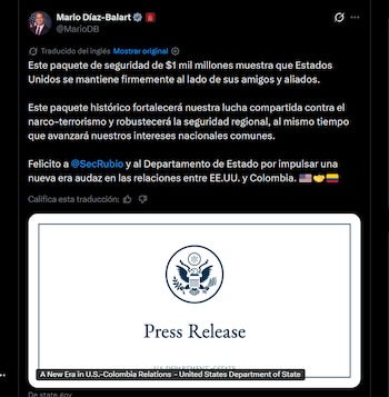 Díaz-Balart afirmó que la inversión de Estados Unidos refleja el respaldo a los países que considera aliados - crédito X