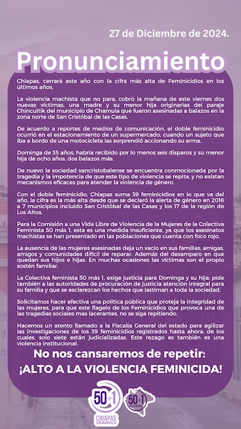 La colectiva feminista "50 más