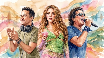 Shakira, Carlos Vives, Juanes y Fonseca: los colombianos destacados en las mejores canciones latinas de 2026 según Billboard - crédito VisualesIA Infobae