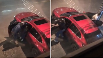Intentaron robar a una familia su camioneta en Bogotá, pero el vehículo se bloqueó y el asaltante armado huyó: todo quedó en video
