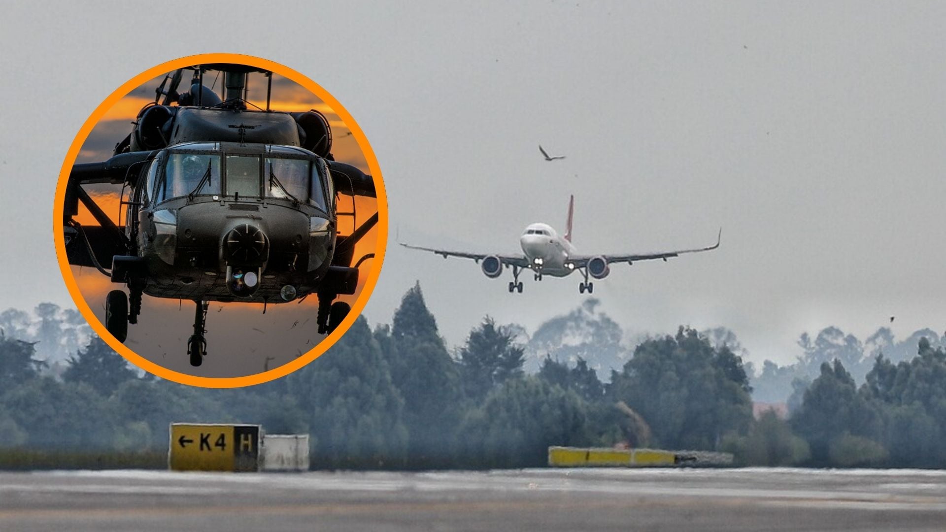 El riesgo a la seguridad operacional en el aeropuerto El Dorado aumentó tras las maniobras no autorizadas del helicóptero militar - crédito Colprensa/FAC