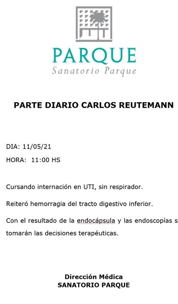 Carlos Reutemann - parte médico