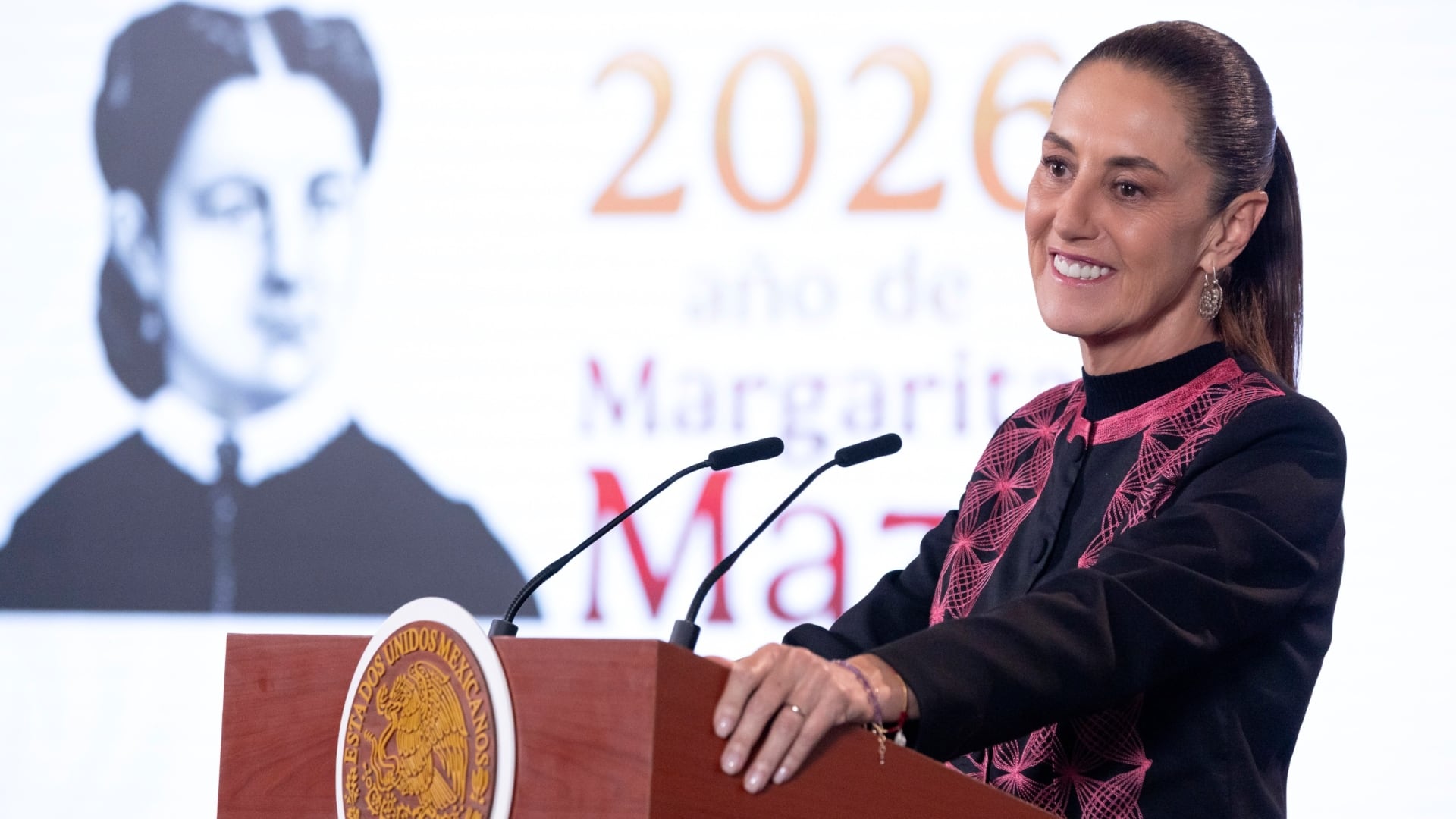 Claudia Sheinbaum durante la mañanera del pueblo de este 2 de septiembre. (Presidencia)