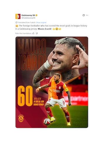 El posteo del Galatasaray