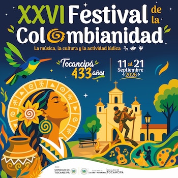 La programación del Festival de la Colombianidad comenzará con el Conversatorio Pedagógico y la inauguración del XIV Salón de Arte Tocancipá 2026 en la Casa de la Cultura - crédito Alcaldía de Tocancipá/Gobernación de Cundinamarca