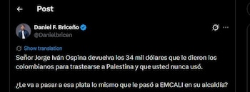 Daniel Briceño no se