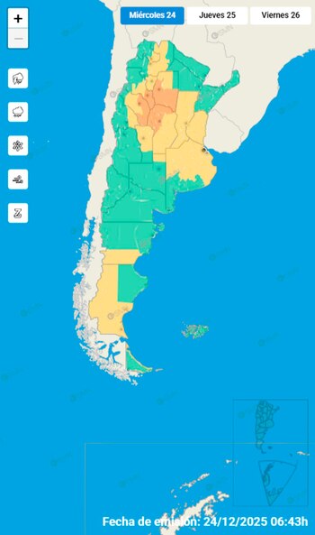 Las alertas climáticas del SMN
