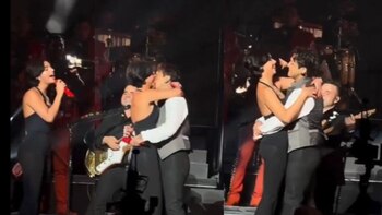 Ángela y Christian Nodal cantaron