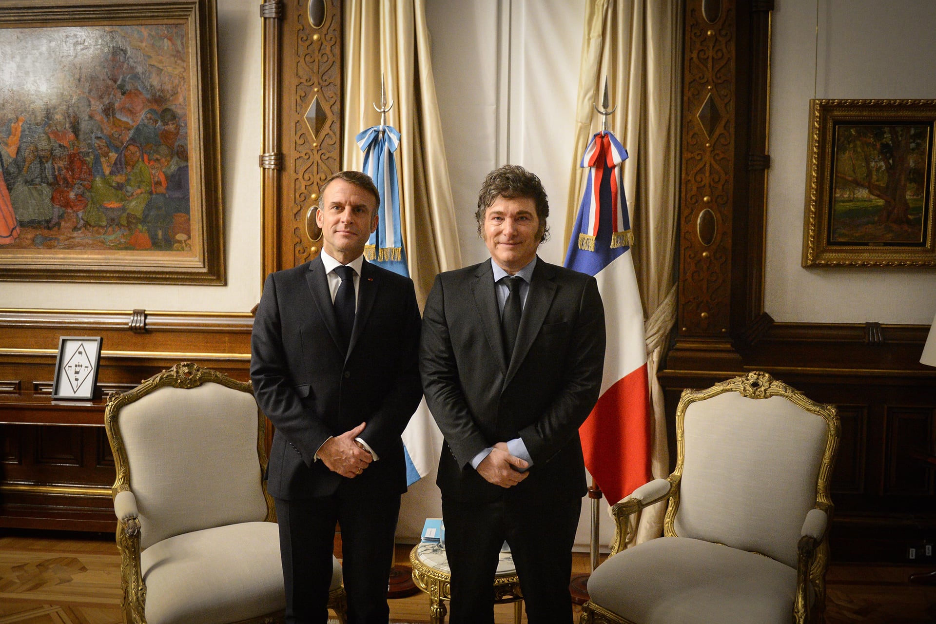 Milei y Macron en la Casa Rosada