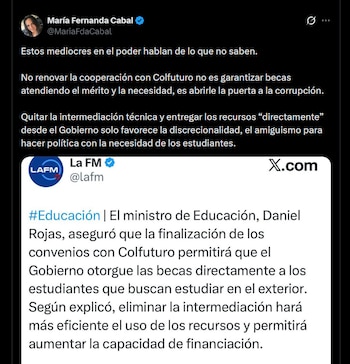 La senadora Cabal llamó mediocre