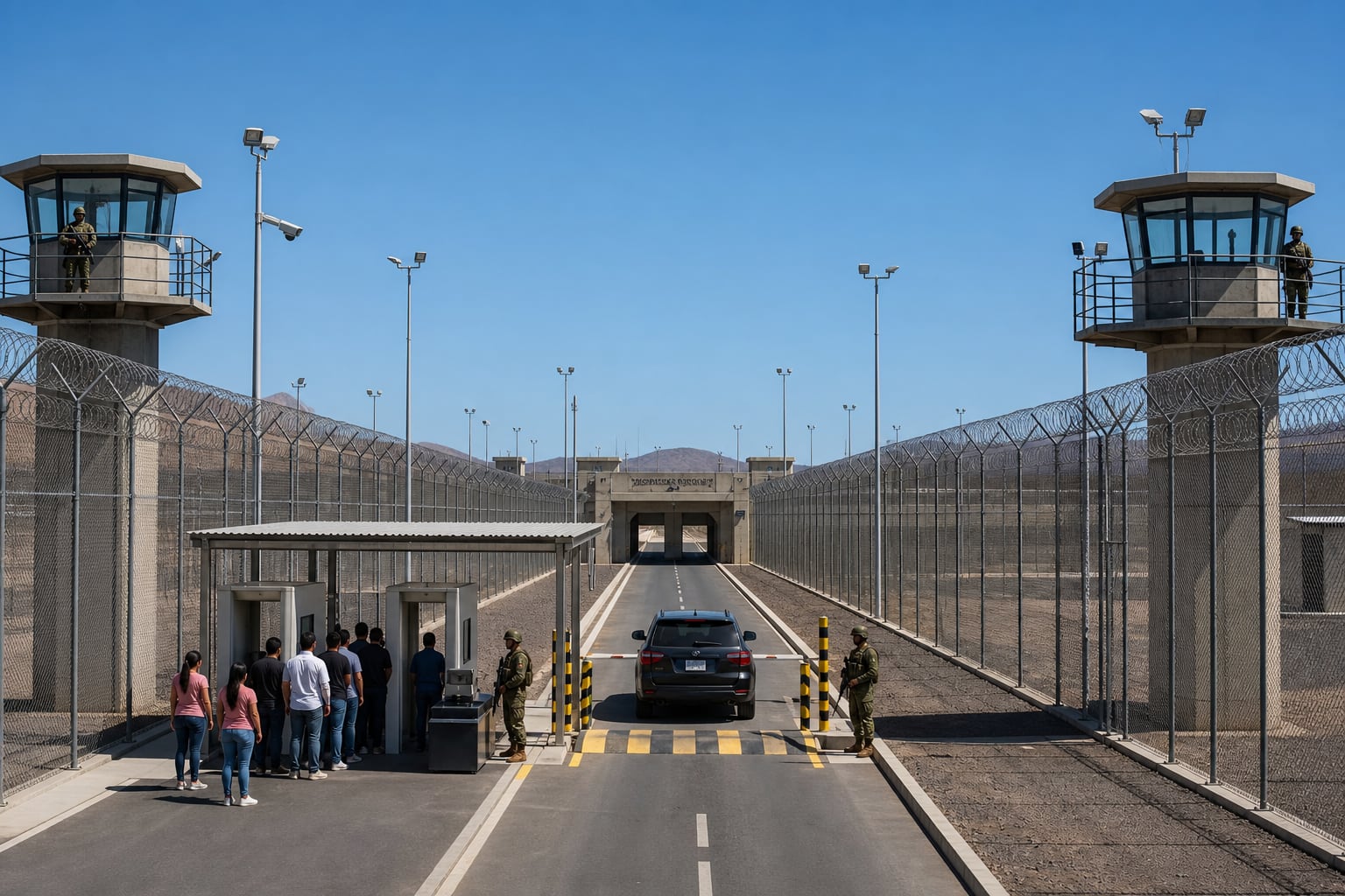 Efectivos militares resguardan el ingreso a un centro penitenciario para evitar el tráfico de objetos ilícitos y combatir la extorsión. (Imagen Ilustrativa Infobae)
