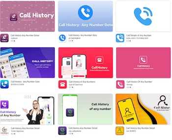 Aplicaciones que aseguraban poder espiar las comunicaciones de otros celulares.