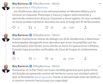 Roy Barreras sobre el cese al fuego con los grupos armados