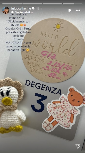 La flamante abuela expresó su