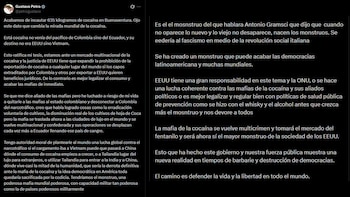 La incautación en Buenaventura llevó a Petro a afirmar que el cargamento salió de Ecuador y tenía como destino Vietnam - crédito @petrogustavo/X
