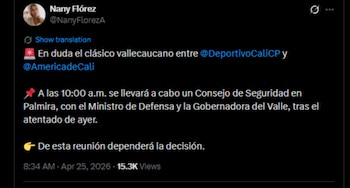El clásico del Valle podría estar en vilo-crédito @NanyFlorezA/X