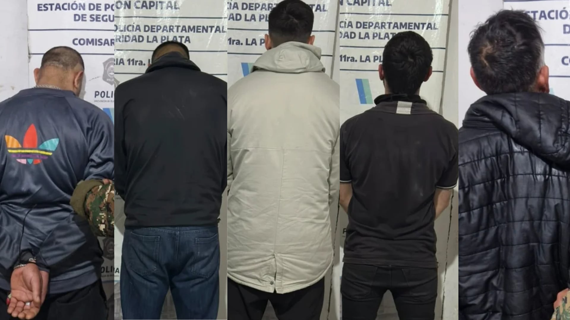 Parte de los hombres aprehendidos en un procedimiento realizado en la zona de 32 y 28 (Fuente: El Día)