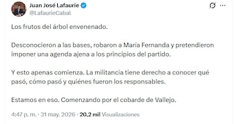 Juan José Lafaurie habló de una supuesta traición a las bases del movimiento político que representó su mamá, la senadora María Fernanda Cabal - crédito @LafaurieCabal/X