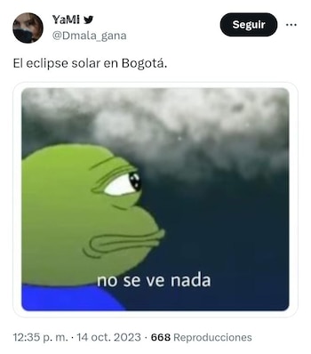Meme sobre el eclipse solar