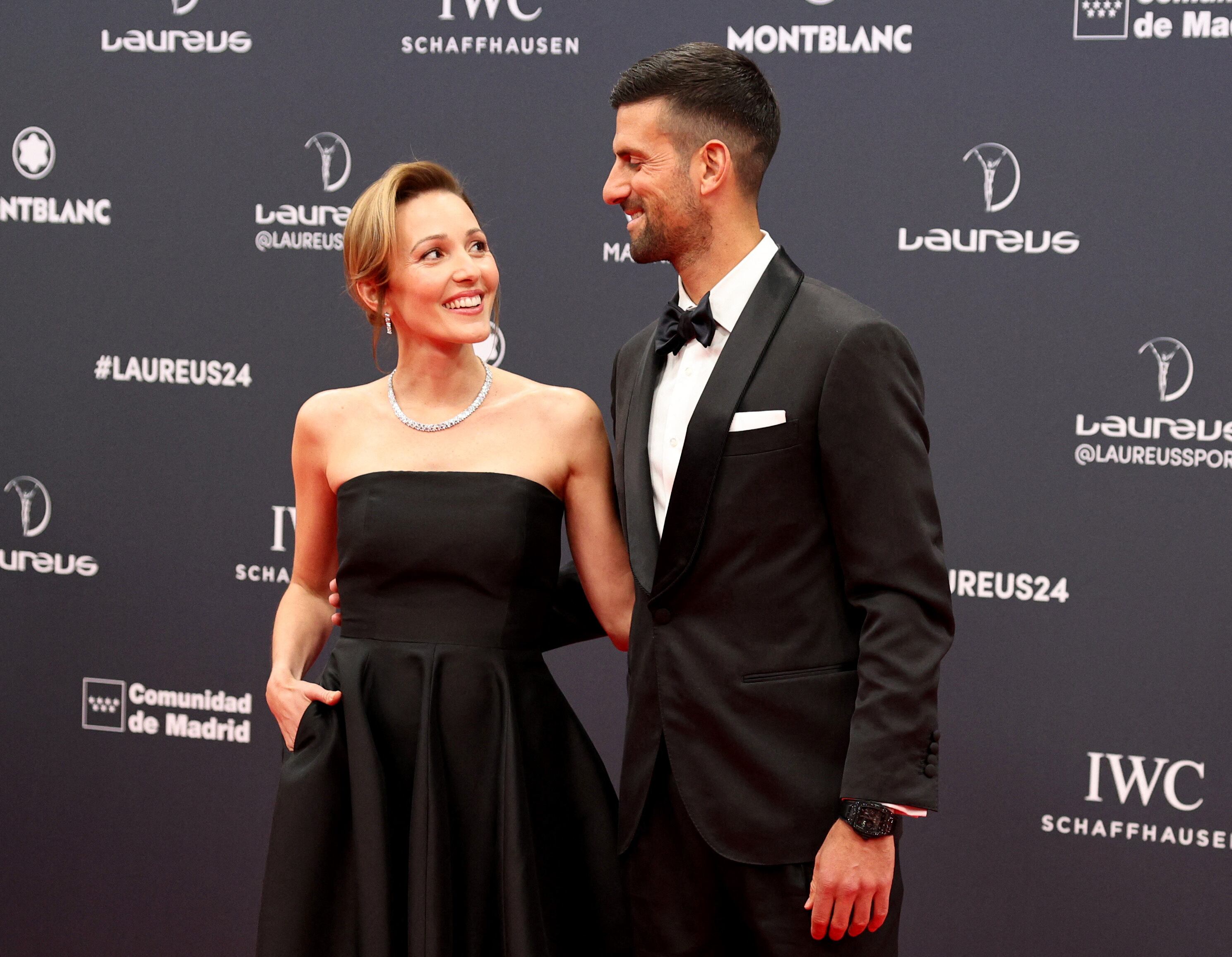 Novak Djokovic y su esposa Jelena Ristic durante los premios Laureus (REUTERS/Violeta Santos Moura)