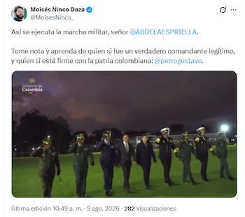 El exembajador recordó una de las marchas militares hechas por el expresidente Petro - crédito @MoisesNinco_/X