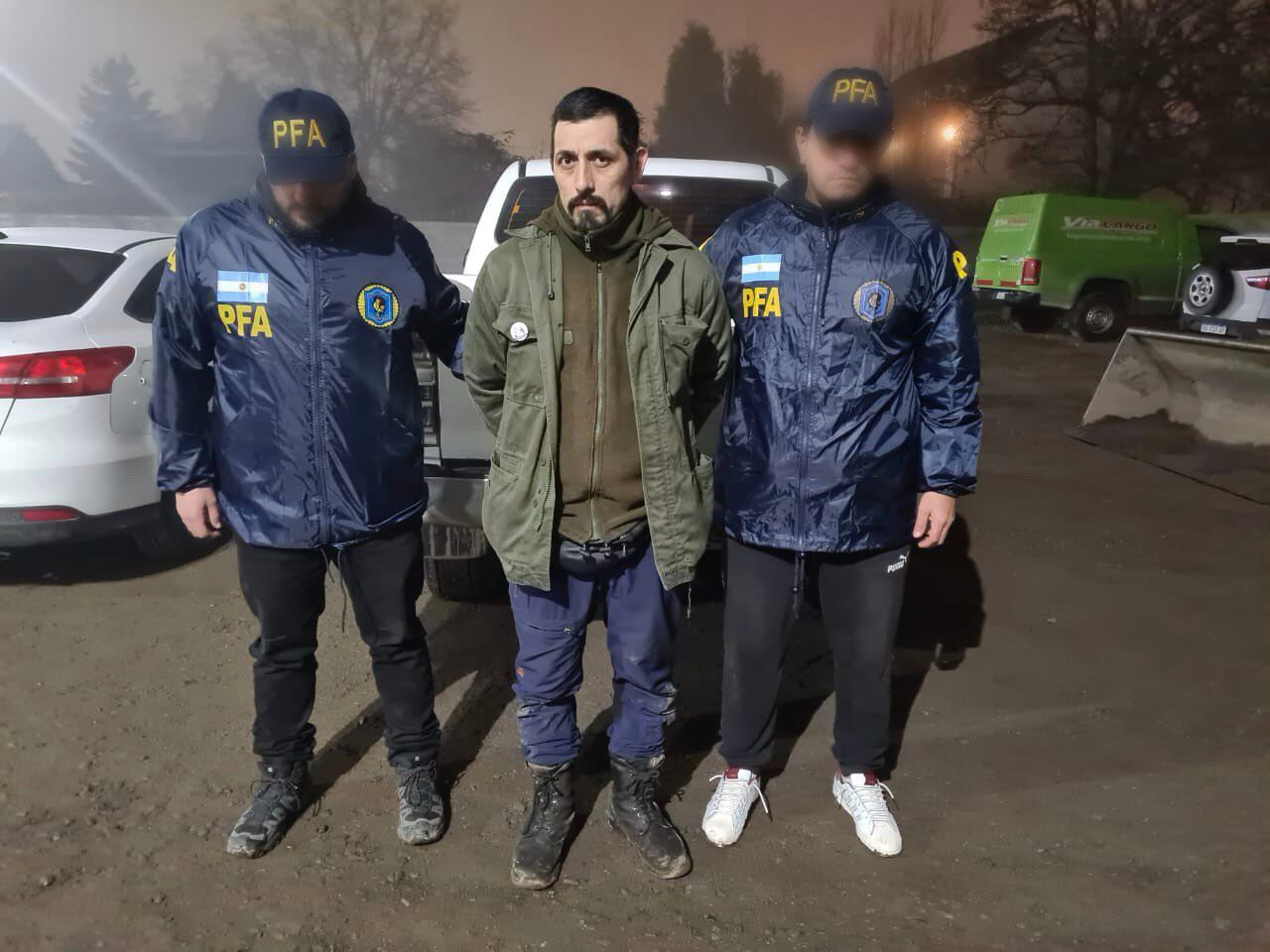 Facundo Jones Huala, detenido por agentes de la Policía Federal Argentina (PFA)