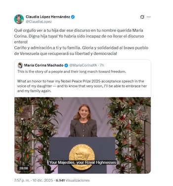 Claudia López expresó su admiración