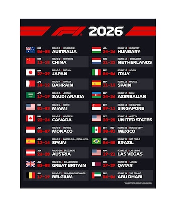 El calendario completo de la