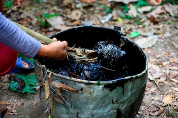 Indígenas de la comunidad de